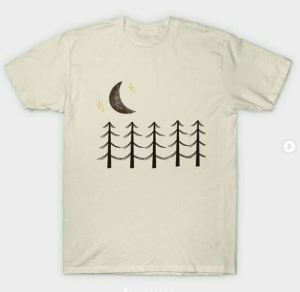 moon and trees t-shirt